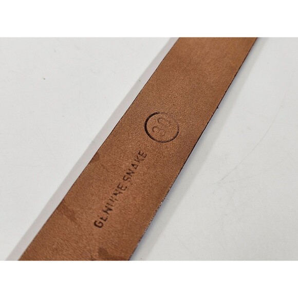 LM Women's 30 Claudio Orciani Genuine Snake Leather Italy Belt Brown 7/8"W x38"L - Picture 7 of 7